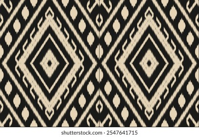 Geometric ethnic oriental ikat seamless pattern  color oriental. Aztec ornament print. Design for background ,curtain, carpet, wallpaper, clothing, wrapping, Batik, vector illustration.