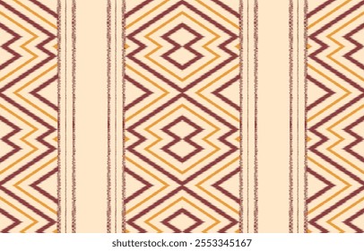 Geométrica étnica oriental ikat sin patrón de color oriental. Estampado de adorno azteca. Diseño para el fondo, cortina, alfombra, Fondo de pantalla, ropa, envoltura, Batik, Ilustración vectorial.