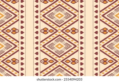 Geometric ethnic oriental ikat seamless pattern  color oriental. Aztec ornament print. Design for background ,curtain, carpet, wallpaper, clothing, wrapping, Batik, vector illustration.