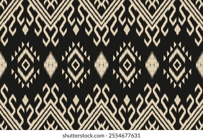 Geometric ethnic oriental ikat seamless pattern  color oriental. Aztec ornament print. Design for background ,curtain, carpet, wallpaper, clothing, wrapping, Batik, vector illustration.