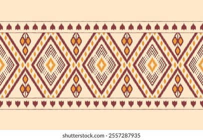 Geometric ethnic oriental ikat seamless pattern  color oriental. Aztec ornament print. Design for background ,curtain, carpet, wallpaper, clothing, wrapping, Batik, vector illustration.