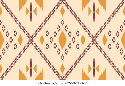 Geometric ethnic oriental ikat seamless pattern  color oriental. Aztec ornament print. Design for background ,curtain, carpet, wallpaper, clothing, wrapping, Batik, vector illustration.