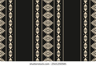 Geometric ethnic oriental ikat seamless pattern  color oriental. Aztec ornament print. Design for background ,curtain, carpet, wallpaper, clothing, wrapping, Batik, vector illustration.
