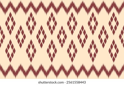 Geometric ethnic oriental ikat seamless pattern  color oriental. Aztec ornament print. Design for background ,curtain, carpet, wallpaper, clothing, wrapping, Batik, vector illustration.