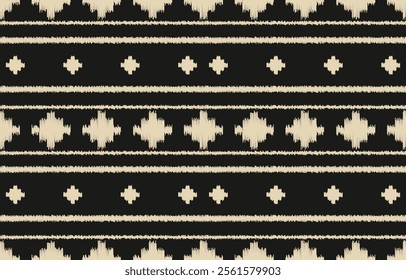 Geometric ethnic oriental ikat seamless pattern  color oriental. Aztec ornament print. Design for background ,curtain, carpet, wallpaper, clothing, wrapping, Batik, vector illustration.
