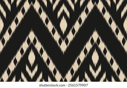 Geometric ethnic oriental ikat seamless pattern  color oriental. Aztec ornament print. Design for background ,curtain, carpet, wallpaper, clothing, wrapping, Batik, vector illustration.