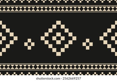 Geometric ethnic oriental ikat seamless pattern  color oriental. Aztec ornament print. Design for background ,curtain, carpet, wallpaper, clothing, wrapping, Batik, vector illustration.