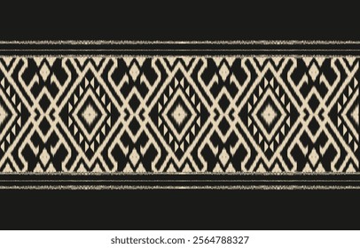 Geometric ethnic oriental ikat seamless pattern  color oriental. Aztec ornament print. Design for background ,curtain, carpet, wallpaper, clothing, wrapping, Batik, vector illustration.
