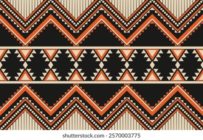 Geometric ethnic oriental ikat seamless pattern  color oriental. Aztec ornament print. Design for background ,curtain, carpet, wallpaper, clothing, wrapping, Batik, vector illustration.