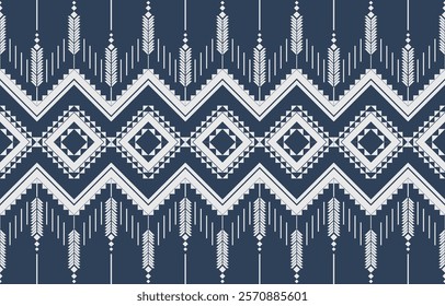 Geometric ethnic oriental ikat seamless pattern  color oriental. Aztec ornament print. Design for background ,curtain, carpet, wallpaper, clothing, wrapping, Batik, vector illustration.