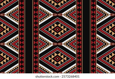 Geometric ethnic oriental ikat seamless pattern  color oriental. Aztec ornament print. Design for background ,curtain, carpet, wallpaper, clothing, wrapping, Batik, vector illustration.
