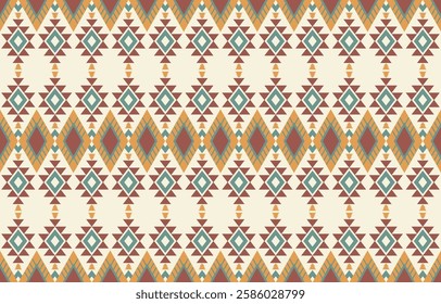 Geometric ethnic oriental ikat seamless pattern  color oriental. Aztec ornament print. Design for background ,curtain, carpet, wallpaper, clothing, wrapping, Batik, vector illustration.