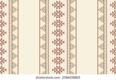 Geometric ethnic oriental ikat seamless pattern  color oriental. Aztec ornament print. Design for background ,curtain, carpet, wallpaper, clothing, wrapping, Batik, vector illustration.