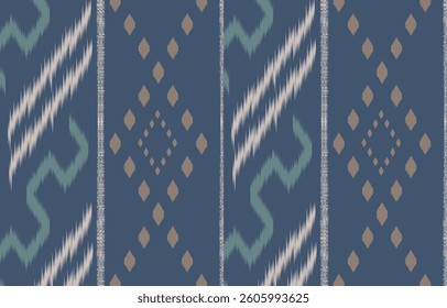 Geometric ethnic oriental ikat seamless pattern  color oriental. Aztec ornament print. Design for background ,curtain, carpet, wallpaper, clothing, wrapping, Batik, vector illustration.
