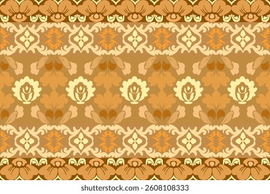 Geometric, ethnic oriental ikat seamless pattern treditional Design for background, carpet wallpaper, clothing, wrapping, batik, fabric, Vector illustration, embroidery style.  
