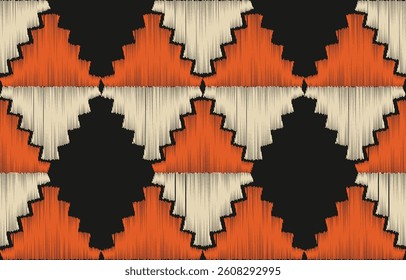 Geometric ethnic oriental ikat seamless pattern  color oriental. Aztec ornament print. Design for background ,curtain, carpet, wallpaper, clothing, wrapping, Batik, vector illustration.
