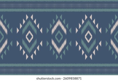 Geometric ethnic oriental ikat seamless pattern  color oriental. Aztec ornament print. Design for background ,curtain, carpet, wallpaper, clothing, wrapping, Batik, vector illustration.