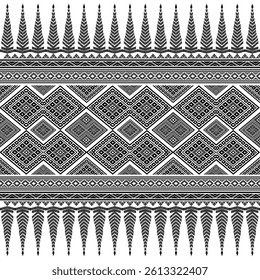 Geometric ethnic oriental ikat seamless pattern traditional Design for backround, carpet,wallpaper,clothing,wrapping,Batik,fabric,Vector illustration.embroidery style.
