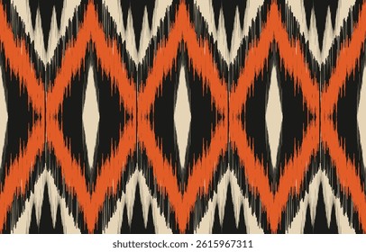 Geometric ethnic oriental ikat seamless pattern  color oriental. Aztec ornament print. Design for background ,curtain, carpet, wallpaper, clothing, wrapping, Batik, vector illustration.
