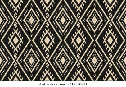 Geometric ethnic oriental ikat seamless pattern  color oriental. Aztec ornament print. Design for background ,curtain, carpet, wallpaper, clothing, wrapping, Batik, vector illustration.