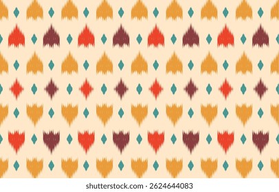 Geometric ethnic oriental ikat seamless pattern  color oriental. Aztec ornament print. Design for background ,curtain, carpet, wallpaper, clothing, wrapping, Batik, vector illustration.