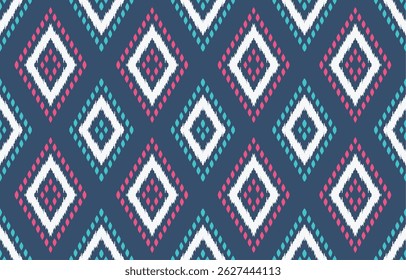 Geometric ethnic oriental ikat seamless pattern  color oriental. Aztec ornament print. Design for background ,curtain, carpet, wallpaper, clothing, wrapping, Batik, vector illustration.