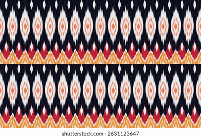 Geometric ethnic oriental ikat seamless pattern  color oriental. Aztec ornament print. Design for background ,curtain, carpet, wallpaper, clothing, wrapping, Batik, vector illustration.