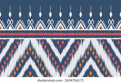 Geometric ethnic oriental ikat seamless pattern  color oriental. Aztec ornament print. Design for background ,curtain, carpet, wallpaper, clothing, wrapping, Batik, vector illustration.