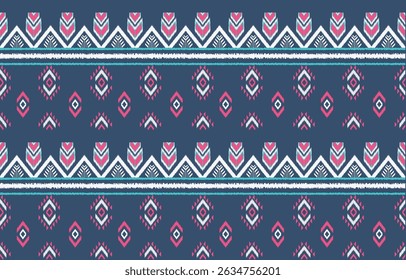 Geometric ethnic oriental ikat seamless pattern  color oriental. Aztec ornament print. Design for background ,curtain, carpet, wallpaper, clothing, wrapping, Batik, vector illustration.