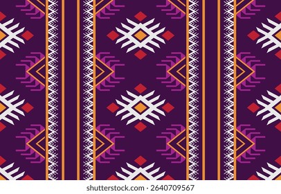 Geometric ethnic oriental ikat seamless pattern  color oriental. Aztec ornament print. Design for background ,curtain, carpet, wallpaper, clothing, wrapping, Batik, vector illustration.