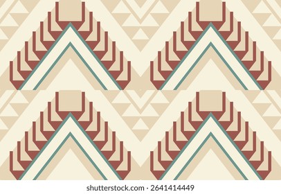 Geometric ethnic oriental ikat seamless pattern  color oriental. Aztec ornament print. Design for background ,curtain, carpet, wallpaper, clothing, wrapping, Batik, vector illustration.