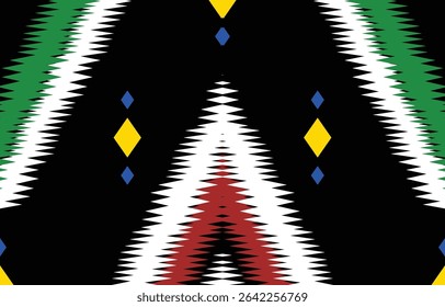 Geometric ethnic oriental ikat seamless pattern  color oriental. Aztec ornament print. Design for background ,curtain, carpet, wallpaper, clothing, wrapping, Batik, vector illustration.