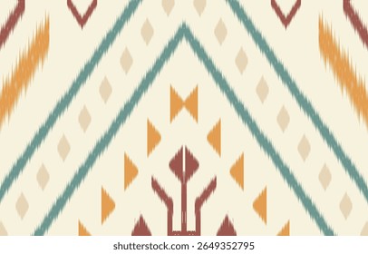 Geometric ethnic oriental ikat seamless pattern  color oriental. Aztec ornament print. Design for background ,curtain, carpet, wallpaper, clothing, wrapping, Batik, vector illustration.