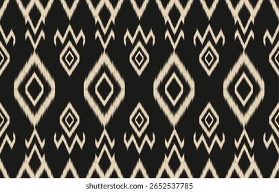 Geometric ethnic oriental ikat seamless pattern  color oriental. Aztec ornament print. Design for background ,curtain, carpet, wallpaper, clothing, wrapping, Batik, vector illustration.