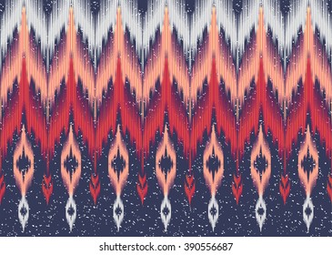 Geometric ethnic oriental ikat seamless pattern traditional Design for background,carpet,wallpaper,clothing,wrapping,Batik,fabric,Vector illustration.embroidery style.