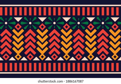 Geometric ethnic oriental ikat  traditional Design for sarong,cloth,scarf,carpet,wallpaper,clothing,wrapping,Batik,fabric,background.embroidery style.Seamless pattern.