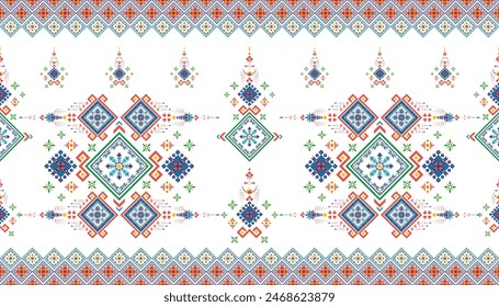 Geometrische ethnische orientalische Iket nahtlos
Muster traditionell, Teppich,
Wrapping.Batik.Fabric.
Vektorgrafik.Illustration.Embroidery.Style.
In: textile.american.
In: african.mandalas.aztec.Fabric