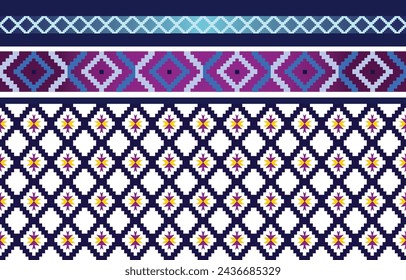 Geometric ethnic oriental irate seamless pattern traditional Design for background, carpet,wallpaper,clothing,wrapping,Batik,fabric,Vecter illustrations.embroidery style.
