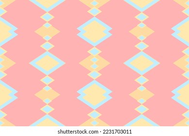 Geometric ethnic oriental pastel pattern traditional Design for background,carpet,wallpaper,clothing,wrapping,fabric,Vector illustration.embroidery style.