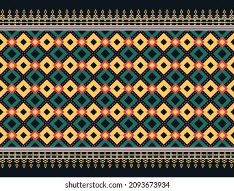 Geometric ethnic oriental pattern background. Design for texture, wrapping, clothing, batik, fabric, wallpaper and background. Pattern embroidery design.