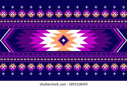 Geometric ethnic oriental pattern design for background or wallpaper.carpet, wallpaper,clothing,wrapping,Batic,fabric,vector illustration.embroidery style.