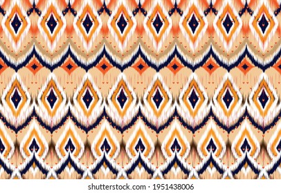 Patrón geométrico étnico oriental ikat patrón tradicional Diseño para fondo, alfombra, papel pintado, ropa, envoltura,Batik,tela,Ilustración vectorial,estilo bordado, patrón ikat