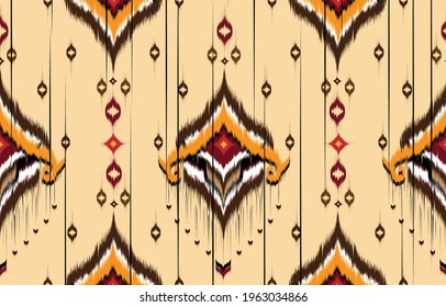Geometric ethnic oriental pattern ikat pattern traditional Design for background,carpet,wallpaper,clothing,wrapping,Batik,fabric,Vector illustration embroidery style.indian,seamless pattern,ikat .