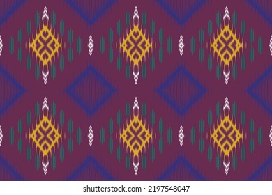 Geometric ethnic oriental pattern ikat pattern traditional on the fabric in Indonesia and other Asian countries,clothing,wrapping,batik, fabric,Vector illustration embroidery style.