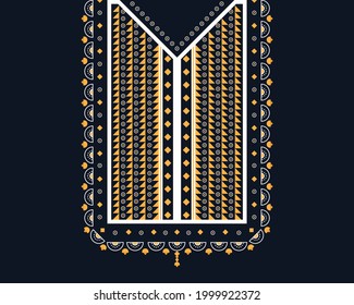 Geometric ethnic oriental pattern. Necklace embroidery design for textile, fashion woman, background, wallpaper, clothing and wrapping. Vector illustration. 