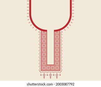 Geometric ethnic oriental pattern. Necklace embroidery design for textile, fashion woman, background, wallpaper, clothing and wrapping. Vector illustration. 