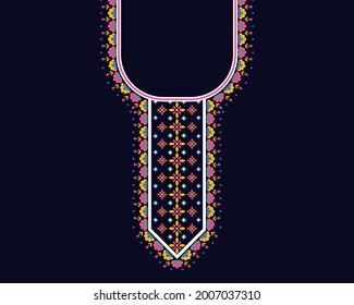 Geometric ethnic oriental pattern. Necklace embroidery design for textile, fashion woman, background, wallpaper, clothing and wrapping. Vector illustration. 