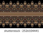 Geometric ethnic oriental pattern on black background,geometric floral pattern,geometric pattern vector illustration,Aztec style,abstract background.design for texture,fabric,clothing,decoration,print