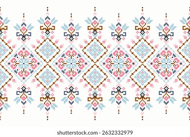 Geometric ethnic oriental pattern on white background,Geometric floral Pattern Vector illustration,Aztec style,abstract background,Geometric pattern.design for texture,fabric,clothing,decoration,print