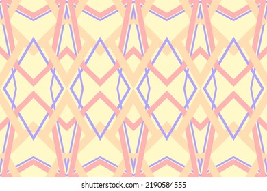 Geometric ethnic oriental pattern pastel color traditional Design for background,carpet,wallpaper,clothing,wrapping,fabric,Vector illustration.embroidery style.